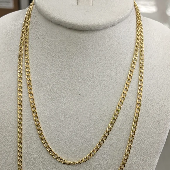 10kt Real Gold Cuban Curb Style Chain 2.3 mm 22 Inches